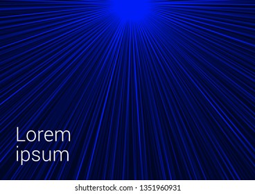 Radial color linear background with speed effect. Musical abstract pattern. Burst lines with lights. Speed light motion. Vector digital graphic. Technology modern design template.