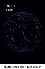 Radial color linear background with speed effect. Musical abstract pattern. Burst lines with lights. Speed light motion. Vector digital graphic. Big data technology modern design template.