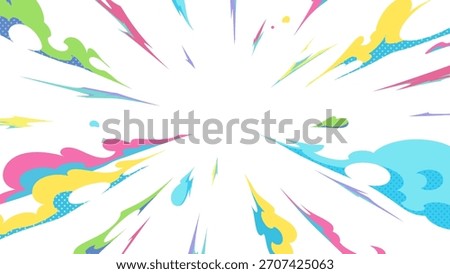 Radial colorful smoke effect background material_16:9