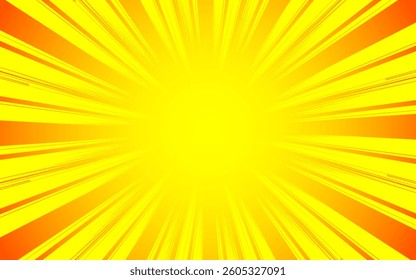Radial comic background. Speed ​​line wallpaper with pop art halftone texture. Anime cartoon ray burst background for poster, banner, print, magazine, cover. Vector illustration