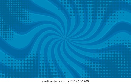 Radialer Comic-blauer Hintergrund mit Cartoon-Stil-Design