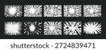 A radial comic cartoon background with thunder anime line burst effect creating explosive energy and motion. Thunder anime bg set adds light, flash and power for manga or hero scenes.