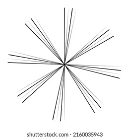 Radial, converging, radiating lines. Circular burst lines. Starburst, sunburst of thin irregular, random lines