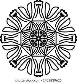 Vector decorativo de Mandala cósmico radial.