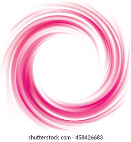 Radial curvy backdrop. Bright rose color eddy syrup surface with space for text in glowing white center