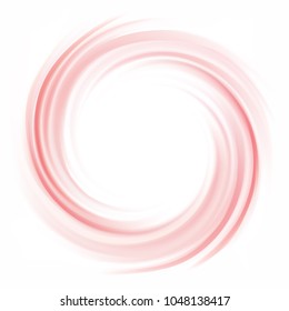 Radial curvy fond with space for text in glowing white center. Whirl pale red eddy syrup surface. Appetizing mix rose color of redcurrant, cowberry