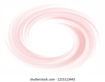 Radial curvy fond with space for text in glowing white center. Whirl pale red eddy syrup surface. Appetizing mix rose color of redcurrant, cowberry