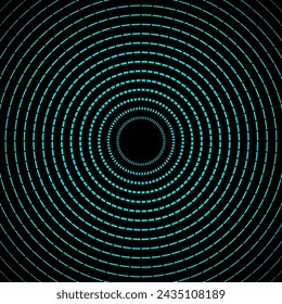 Radial dashed line circles. Gap lines Circular, concentric element.