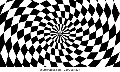 Radial Distorted Circular Checkered Background