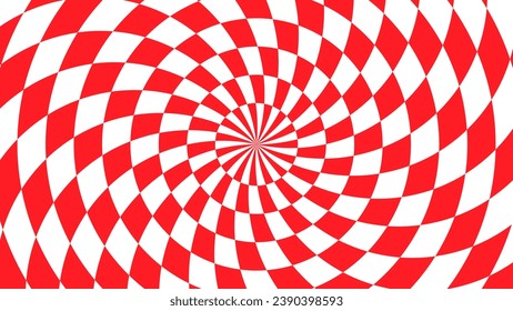 Radial Distorted Circular Checkered Background