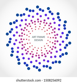 Radial dots in circle form. Fireworks explosion background. Circular design element. Abstract geometric star rays. Design element for medical, treatment, cosmetic emblem