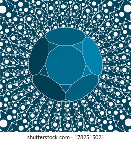 Radial dots in circle form. Fireworks explosion background. Circular design element. Abstract geometric star rays. Design element for medical, treatment, cosmetic emblem