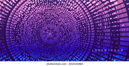 Líneas radiales punteadas sobre fondo negro. Diseño de lujo moderno. Ilustración vectorial.