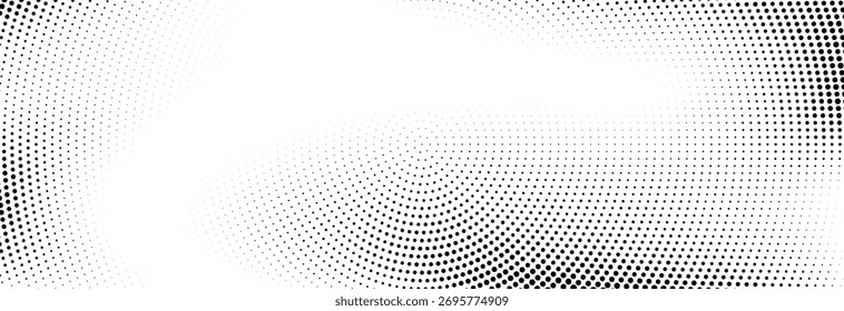 Radial dotted noise gradient texture. Concentric halftone grain background. Rough dot fading overlay wallpaper. Vector comic grit pattern. Cartoon pop art backdrop for poster, banner, cover, print