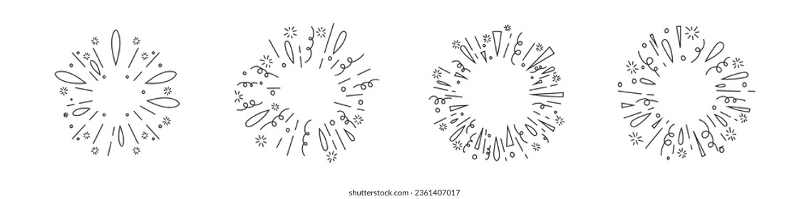 radial element hand drwing cartoon sun burst comic party confetti sketch