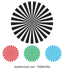 Radial Elements Set. Starburst or Sunburst Backgrounds. Ray, Beam Shapes