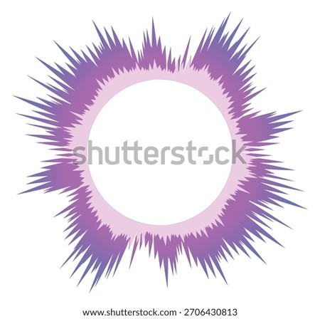 Radial equalizer with pink burst. Electronic impulse ring