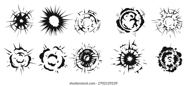 Ilustración vectorial de silueta de explosión radial