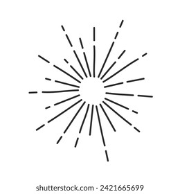 Radial firework sparks with rays line icon. Thin black simple outline round firecracker explosion to celebrate carnival party, festive silhouette of monochrome firework icon vector illustration