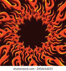 Radial flame abstract background. Fire vortex background