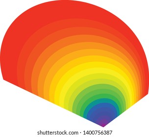 Radial form and the visible light colors  Rainbow  RGB colored circular  concentric abstract element  Heatmap
