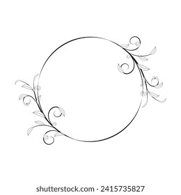 radial frame floral elegant patterns black and white. best for wedding invitation card and more