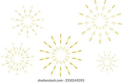 Radial frameset in gold-like gradient.