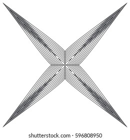 Radial geometric element. Radiating lines geometric art