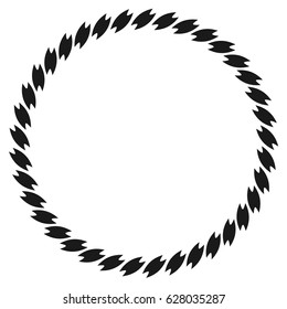 Radial geometric element series. Abstract black and white shape in concentric, circular style. Design elements with various distortion effects. Irregular geometric elements