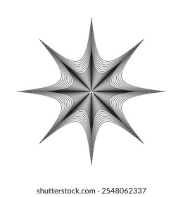 Radial geometric elements. Radiating line geometric art