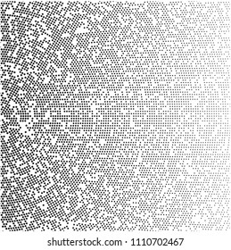Radial gradient halftone, dots background. Modern dotted halftone digital structure. Vector pattern, template of digital texture.