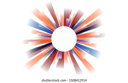 Radial gradient squares, abstract vector background illustration