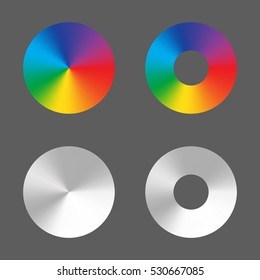 Radial gradient vector circle ring rainbow   monochrome  Vector illustration