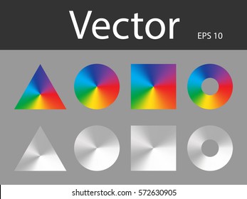 Radial Gradient Vector Circle Ring Rainbow Easy To Edit Figures. Vector Illustration