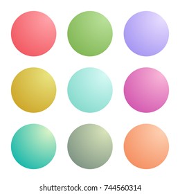 Radial gradients with soft colors for web and mobile applications, app icons design, business infographic and social media.