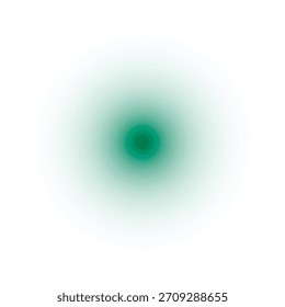 Radial Green Gradient Circle on Black Background with White Rim