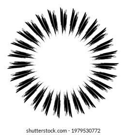 Radial grungy, textured beams, rays, lines abstract vector illustration element