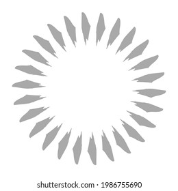 Radial grungy, textured beams, rays, lines abstract vector illustration element