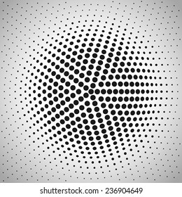 Radial halftone background. Vector illustration for brochure, cover, presentation.