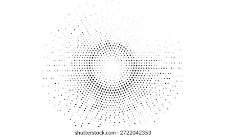 Radial Halftone Dot Wave Abstract Circular Motion Effect Background Vector Illustration