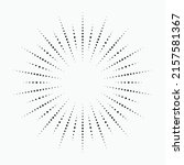 Radial halftone dots in Circle Form. Dotted fireworks explosion background. Starburst round Logo. Circular Design element. Abstract Geometric star rays.