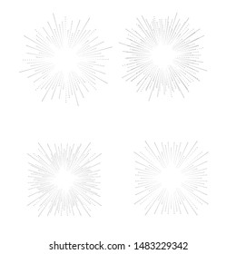 Radial halftone dots in Circle Form for comic books . fireworks Explosion background . Vector Illustration . Starburst
 round Logo . Circular Design element . Abstract Geometric star rays . Sunburst .