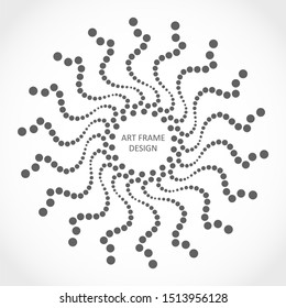 Radial halftone dots in circle form. Fireworks explosion background. Circular design element. Abstract geometric star rays. Design element for medical, treatment, cosmetic emblem