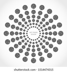 Radial halftone dots in circle form. Fireworks explosion background. Circular design element. Abstract geometric star rays. Design element for medical, treatment, cosmetic emblem