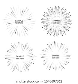 Radial halftone dots in Circle Form for comic books . fireworks Explosion background . Vector Illustration . Starburst
 round Logo . Circular Design element . Abstract Geometric star rays . Sunburst .