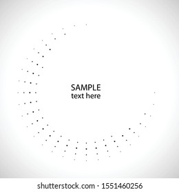 Radial halftone dots in Circle Form for comic books . fireworks Explosion background . Vector Illustration . Starburst
 round Logo . Circular Design element . Abstract Geometric star rays . Sunburst .