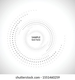 Radial halftone dots in Circle Form for comic books . fireworks Explosion background . Vector Illustration . Starburst
 round Logo . Circular Design element . Abstract Geometric star rays . Sunburst .