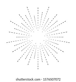Radial halftone dots in Circle Form for comic books . fireworks Explosion background . Vector Illustration . Starburst
 round Logo . Circular Design element . Abstract Geometric star rays . Sunburst .