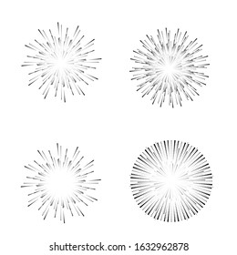 Radial halftone dots in Circle Form for comic books . fireworks Explosion background . Vector Illustration . Starburst
 round Logo . Circular Design element . Abstract Geometric star rays . Sunburst .
