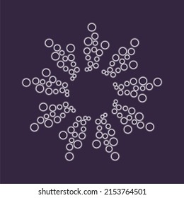 Radial halftone dots in circle form. Fireworks explosion background. Circular design element. Abstract geometric star rays. Design element for medical, treatment, cosmetic emblem